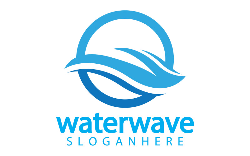 Modelo de logotipo de água doce da natureza Waterwave versão 3