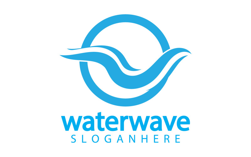 Шаблон логотипа Waterwave Nature Fresh Water, версия 23