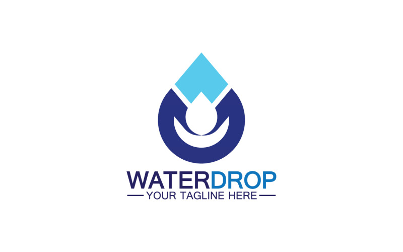 Šablona loga Waterdrop modré přírody sladké vody verze 30