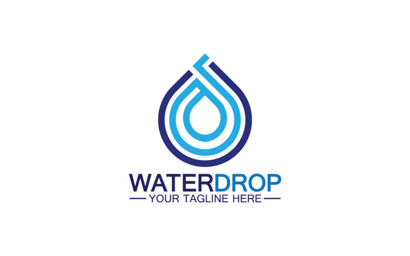 Šablona loga Waterdrop modré přírody sladké vody verze 43