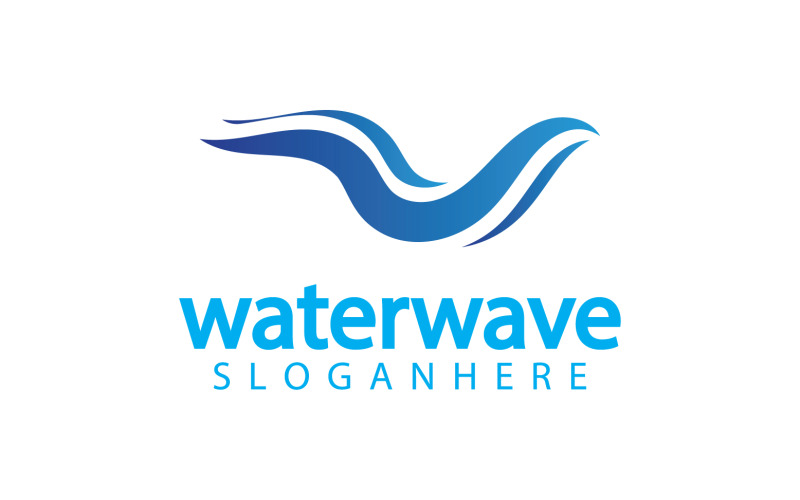 Szablon logo wody słodkiej Waterwave Nature wersja 28