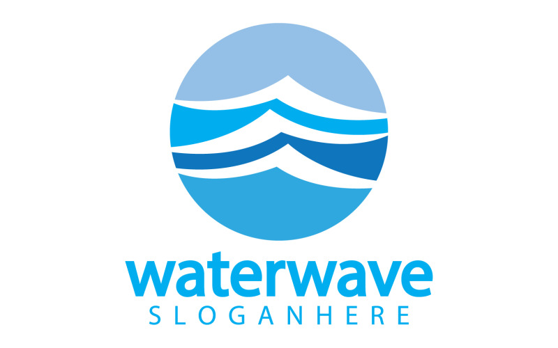 Szablon logo wody słodkiej Waterwave Nature wersja 4