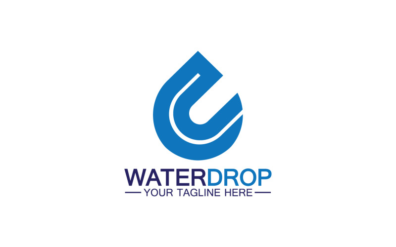 Wassertropfen, blaue Natur, Süßwasser-Logo-Vorlage, Version 38