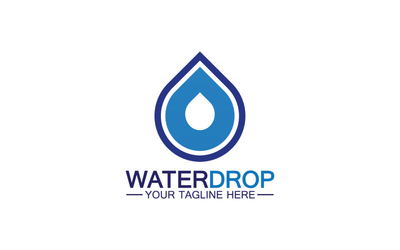 Waterdrop blauwe natuur zoetwater logo sjabloon versie 22