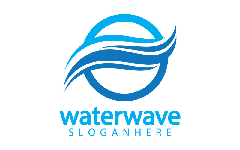 Waterwave natur sötvatten logotyp mall version 11