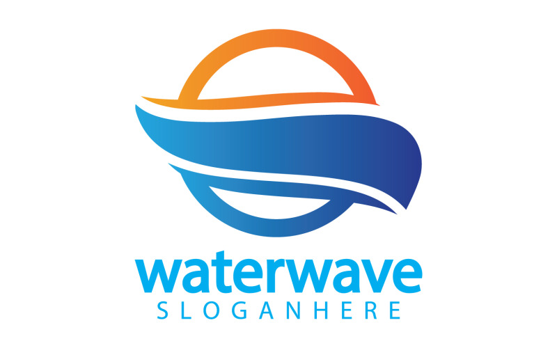 Waterwave natur sötvatten logotyp mall version 15
