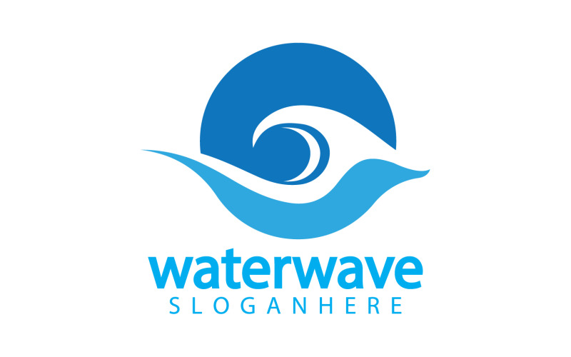 Waterwave natur sötvatten logotyp mall version 8