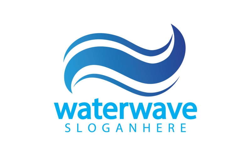 Waterwave nature fresh water logo template version 29