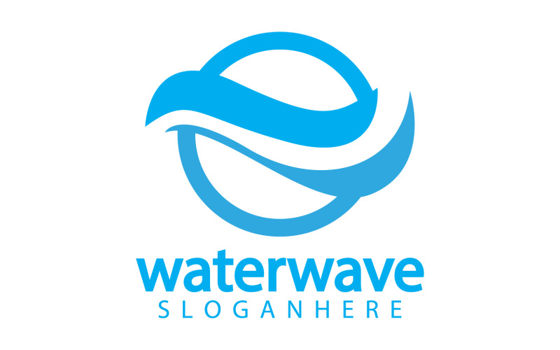 Waterwave природа прісної води шаблон логотипу версія 18