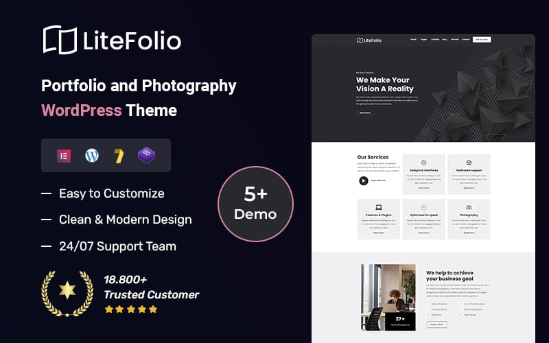 Litefolio – Portfolio- und Fotografie-WordPress-Theme