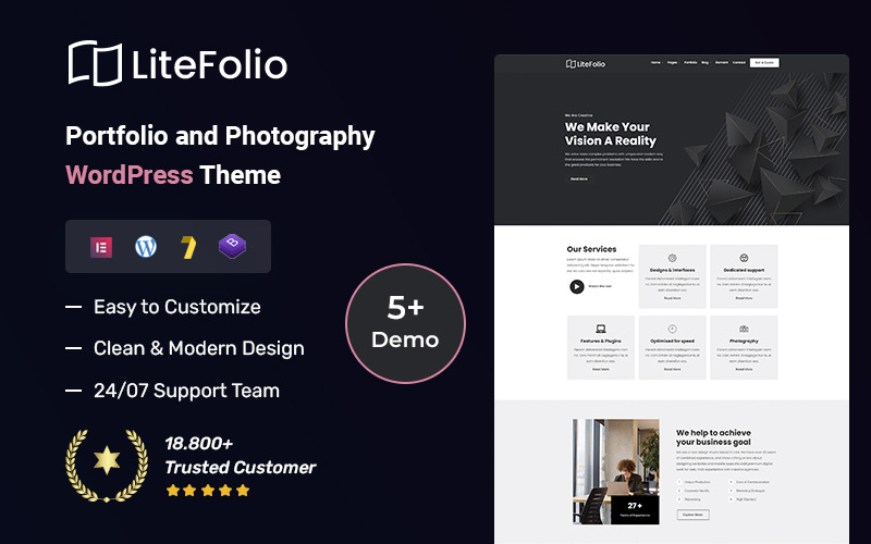 Litefolio - 作品集和摄影 WordPress 主题