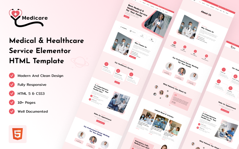 Medicare - Zdravotní a zdravotnická služba HTML šablona webových stránek