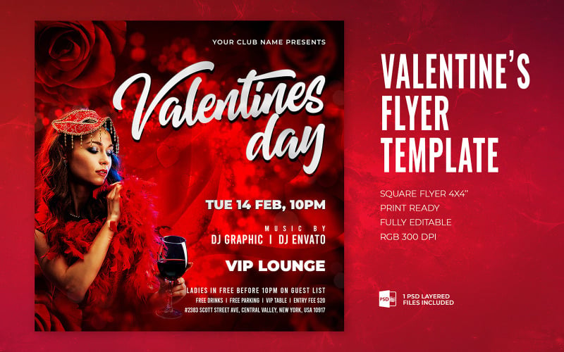 Modèle de flyer pour la Saint-Valentin 2024