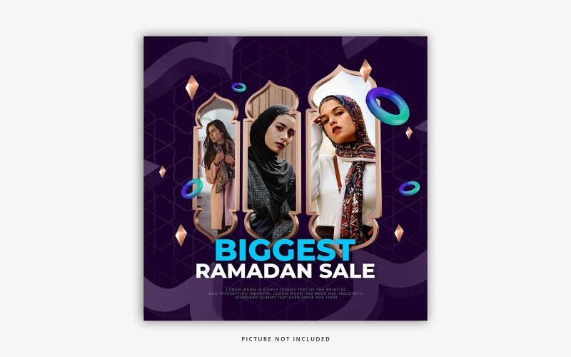 Modèle de médias sociaux de vente du Ramadan