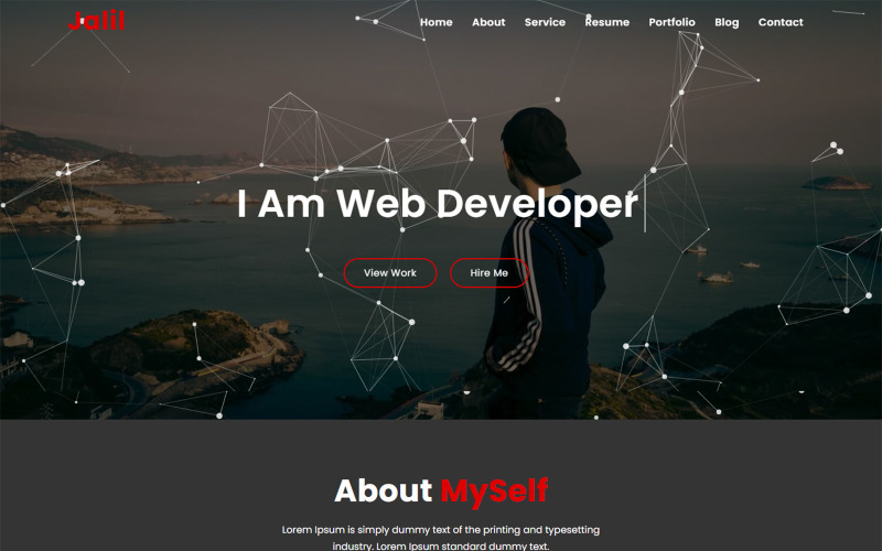 Modèle de page de destination HTML5 du portfolio personnel Jalil