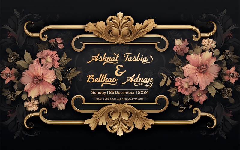 Design della partecipazione di nozze_scheda di matrimonio con testo calligrafico_scheda di invito a nozze_scheda di invito