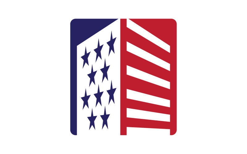 Icône vectorielle du logo premium de la maison du drapeau américain v6