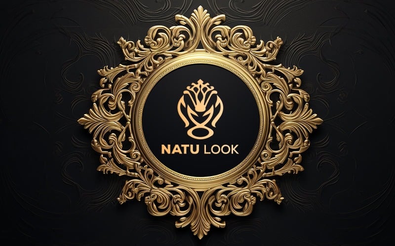 Makieta luksusowej ramki | makieta logo w złotej ramce | makieta złotego koła | makieta logo luksusowej ramki