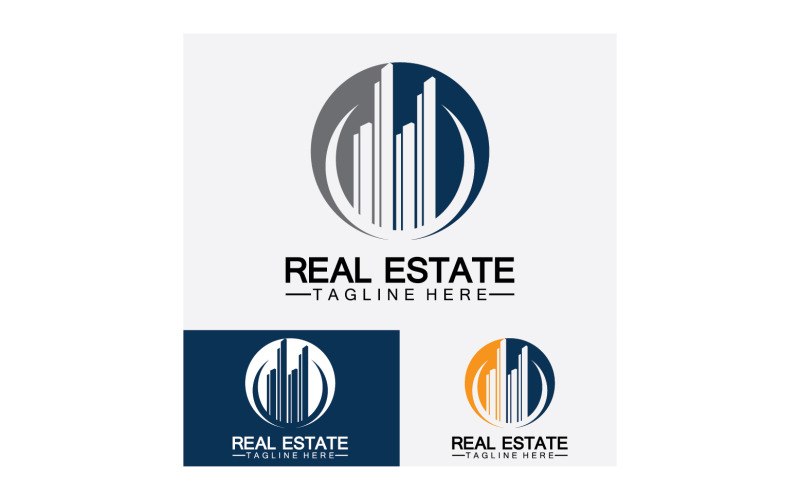 Ícone imobiliário, construtor, construção, arquitetura e logotipos de construção. v31
