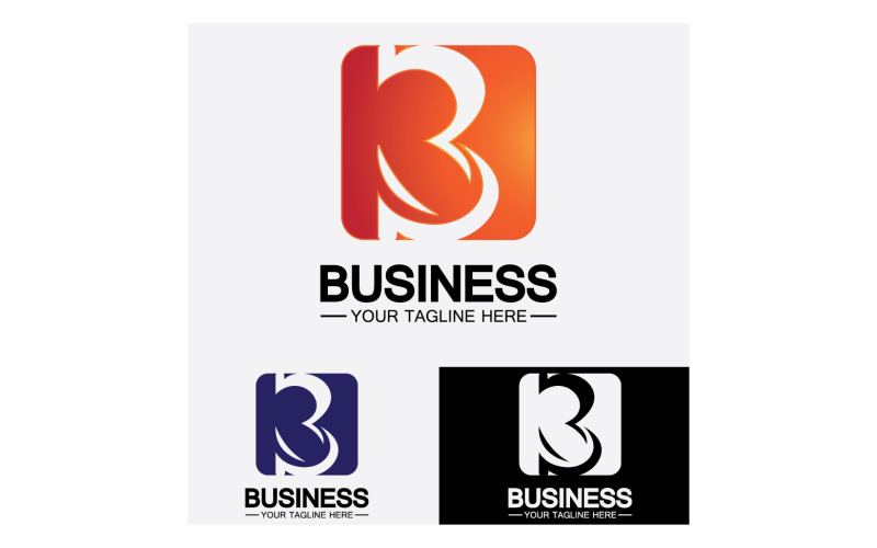 Modern en uniek letter B initialen logo ontwerp v27