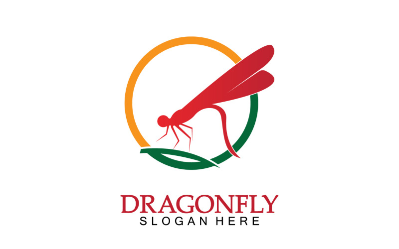 Dragonfly silhouet pictogram platte vector illustratie logo clipart v22