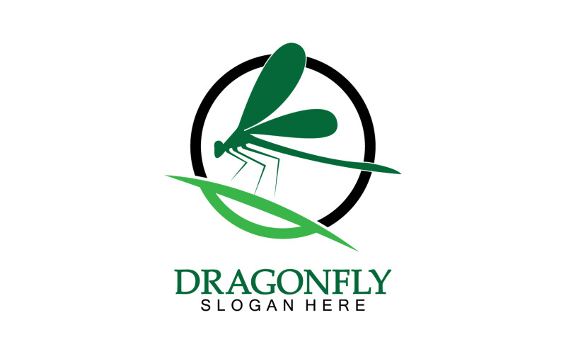 Dragonfly silhouette ikon platt vektor illustration logotyp clipart v26
