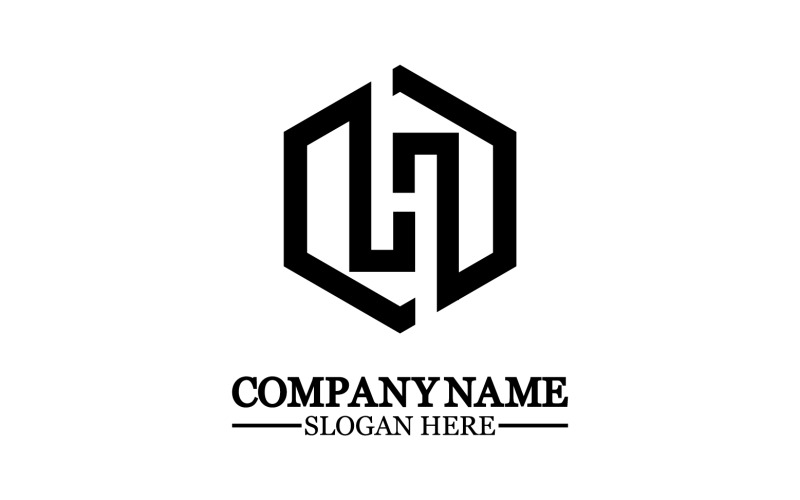 Bokstaven H logotyp ikon designmall element v11