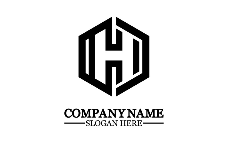 Bokstaven H logotyp ikon designmall element v2