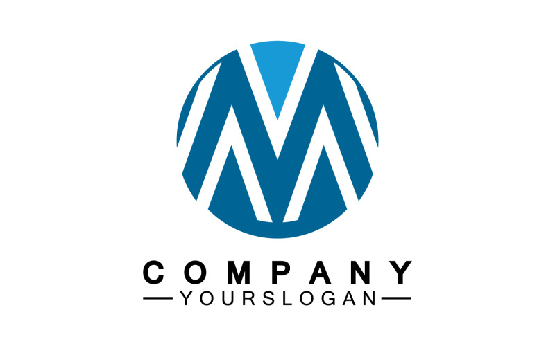 Design del logo Lettera M o identità aziendale v15