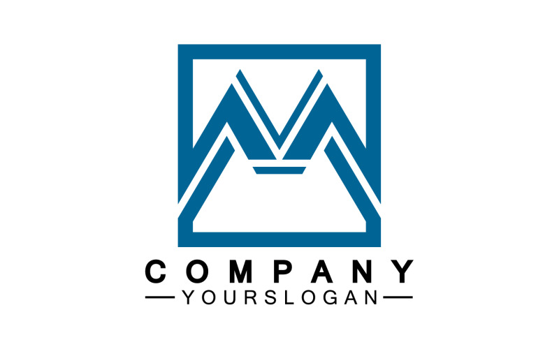 Design del logo Lettera M o identità aziendale v8