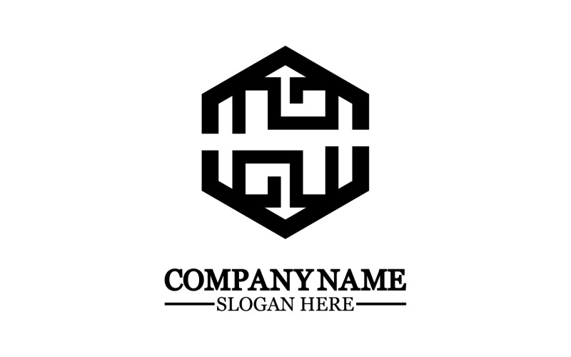 Elementos do modelo de design do ícone do logotipo da letra H v29