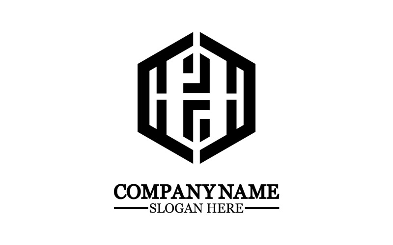 Éléments de modèle de conception d'icône de logo lettre H v25