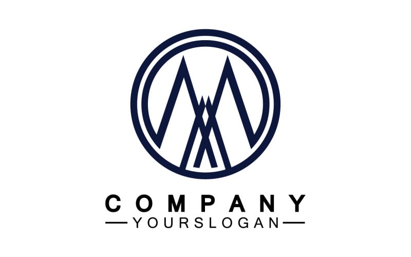 Letter M logo design or corporate identity v14