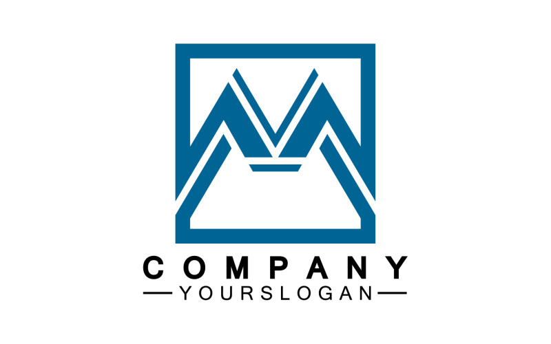 Letter M logo design or corporate identity v8
