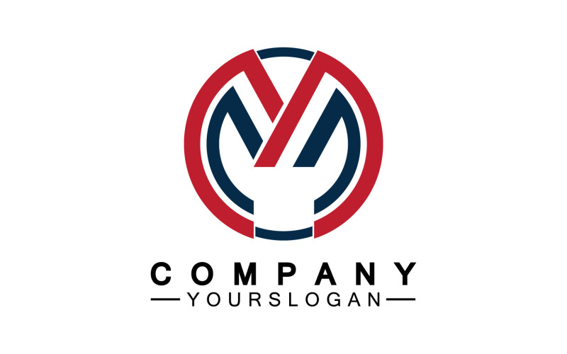 Design del logo Lettera M o identità aziendale v27