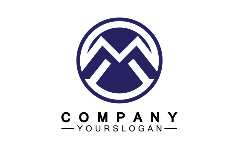 Design do logotipo da letra M ou identidade corporativa v21