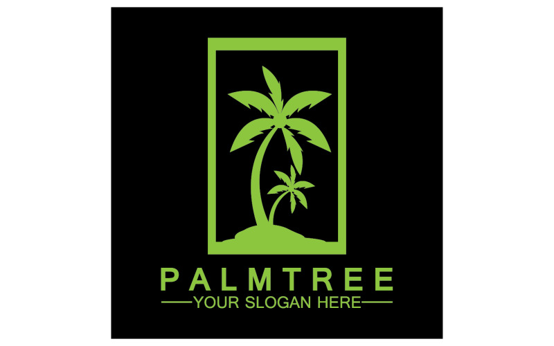 Illustrazione dell'icona vettoriale del logo vintage hipster della palma v18