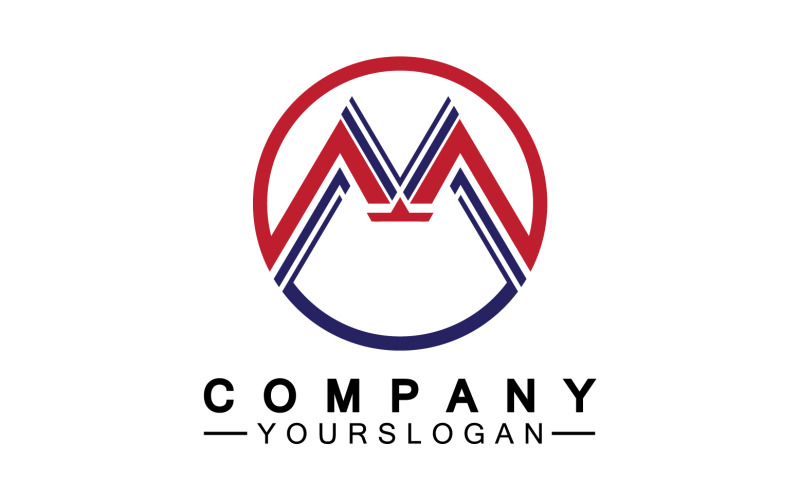 Letter M-logotypdesign eller företagsidentitet v33