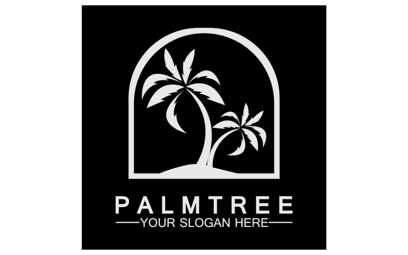 Palmboom hipster vintage logo vector pictogram illustratie v17