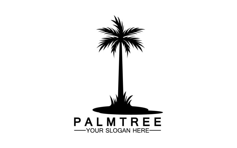Palmboom hipster vintage logo vector pictogram illustratie v7