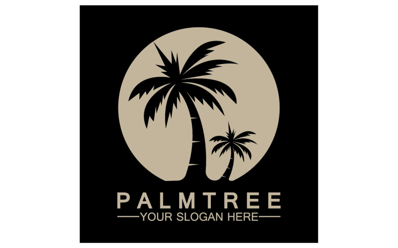 Palmera hipster vintage logo vector icono ilustración v16