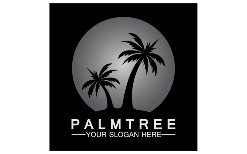 Palmiye ağacı hipster vintage logo vektör simge illüstrasyon v13
