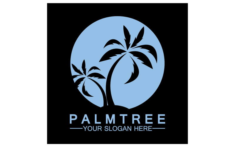 Palmiye ağacı hipster vintage logo vektör simge illüstrasyon v14