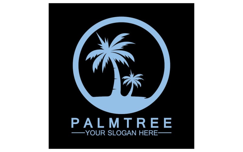 Palmiye ağacı hipster vintage logo vektör simge illüstrasyon v20