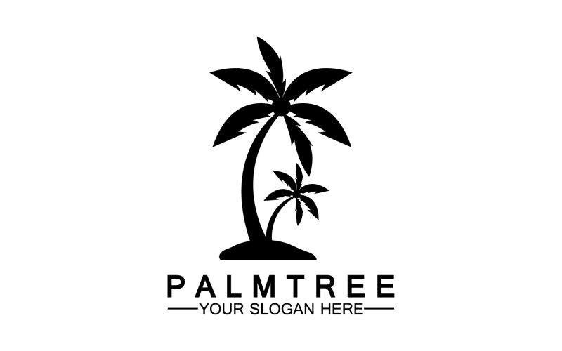 Palmiye ağacı hipster vintage logo vektör simge illüstrasyon v2