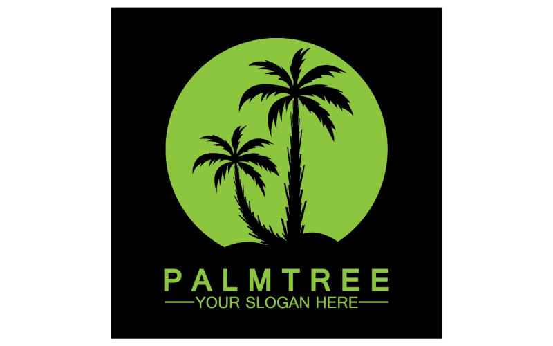 Palmiye ağacı hipster vintage logo vektör simge illüstrasyon v9