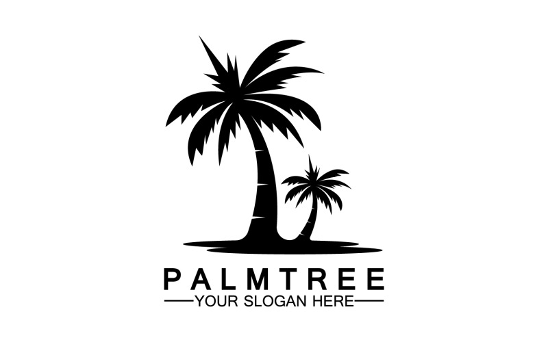 Palmträd hipster vintage logotyp vektor ikon illustration v3