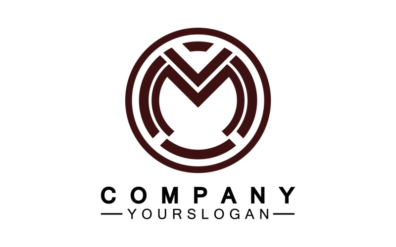 Projekt logo litery M lub identyfikacja wizualna v25