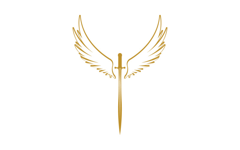 Épée avec des ailes. Symbole de l'épée d'or v26