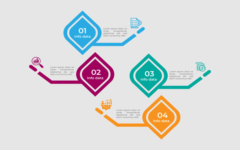 Daire stili vektör 4 adımlı desen tasarımı.
